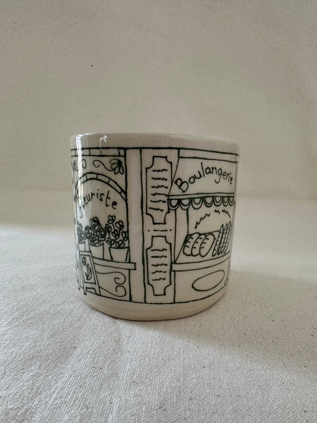 Tasse "Fleuriste / Boulangerie" avec imperfection