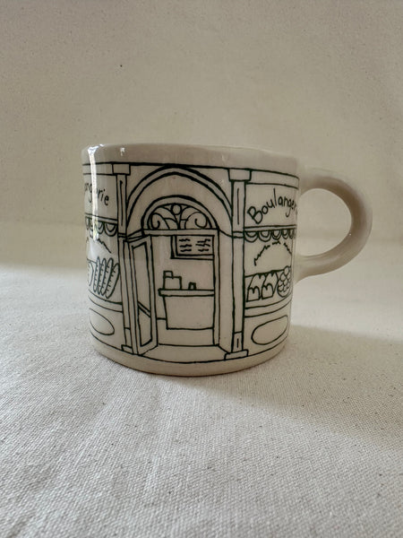 Tasse "Fleuriste / Boulangerie" avec imperfection