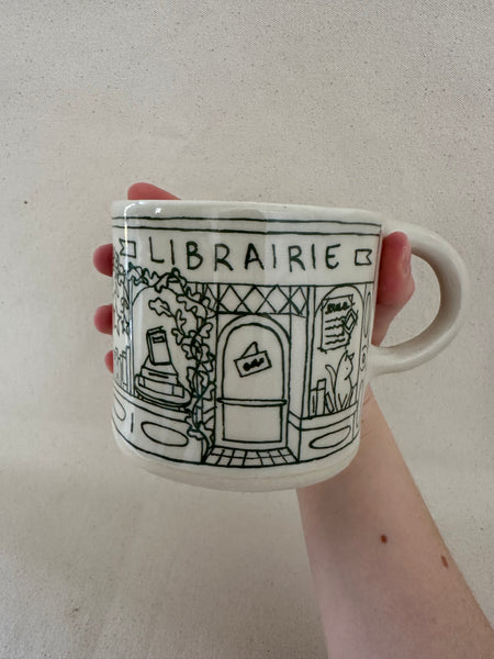 Tasse "Librairie / Café" avec imperfection