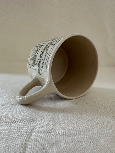 Tasse "Fleuriste / Boulangerie" avec imperfection