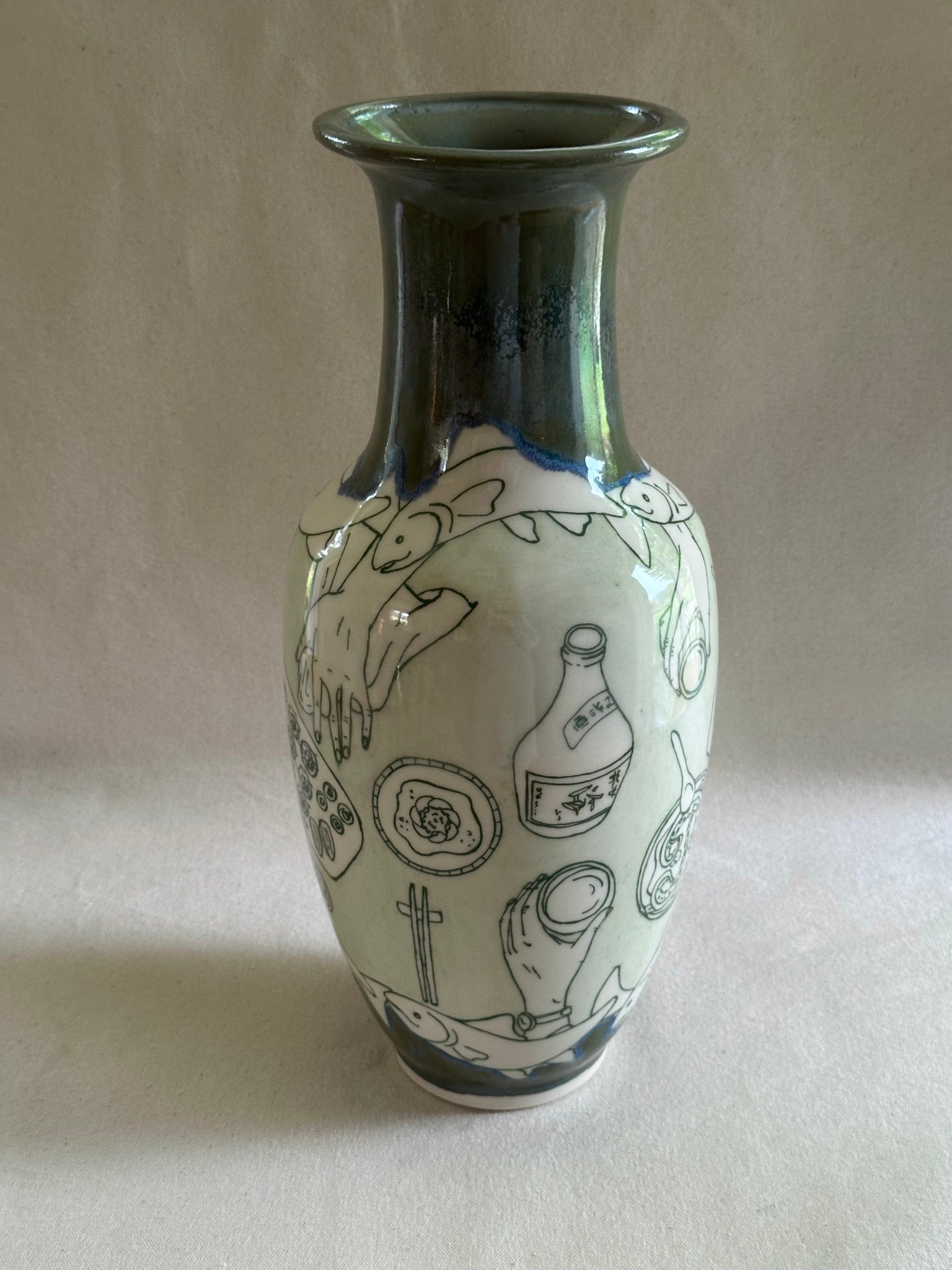 Vase "Le festin de sushis"