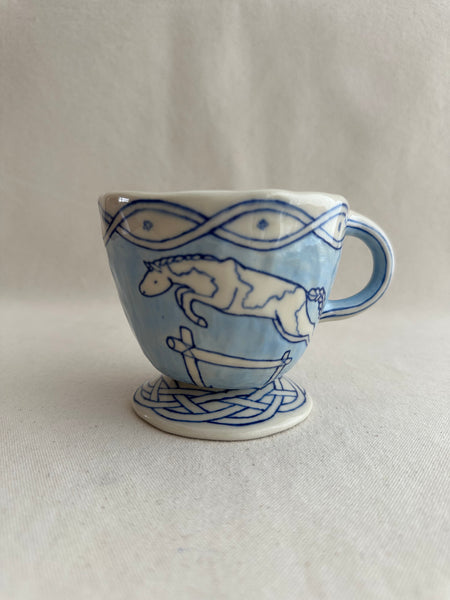 Tasse avec pied Cheval