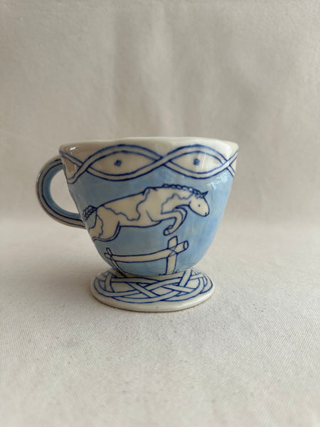 Tasse avec pied Cheval