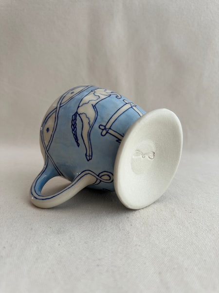 Tasse avec pied Cheval