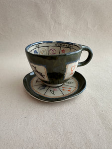 **Imparfaite** Tasse à thé de divination "Il suffit de demander" verte