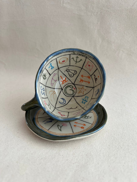 **Imparfaite** Tasse à thé de divination "Il suffit de demander" verte