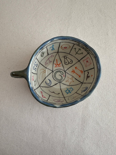 **Imparfaite** Tasse à thé de divination "Il suffit de demander" verte