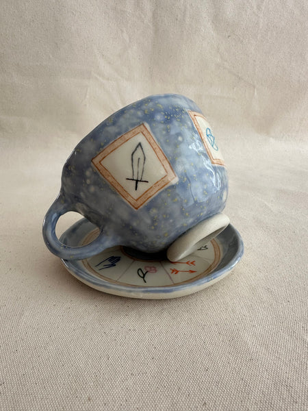 **Imparfaite** Tasse à thé de divination "Il suffit de demander" mauve