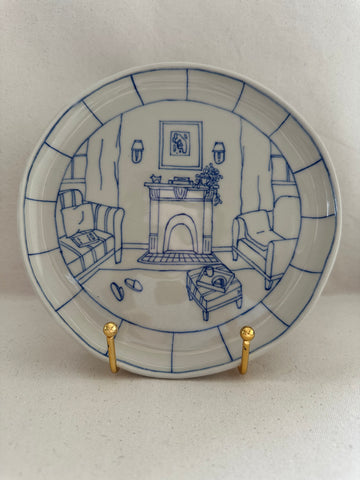Assiette inédite "Un après-midi en un livre, un café et une pointe de tarte"