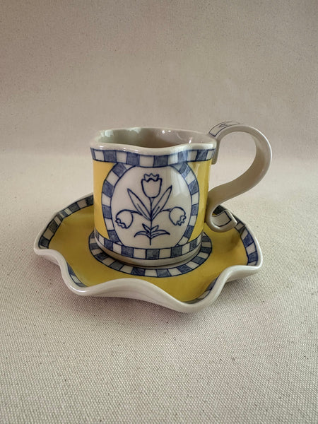 Tasse à thé "Jonquille" jaune jonquille