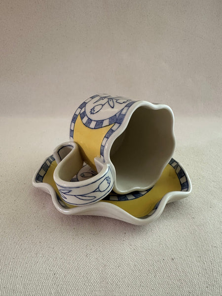 Tasse à thé "Jonquille" jaune jonquille