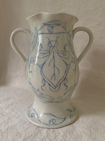 Vase "La chorale de la phyllie et du scarabée "