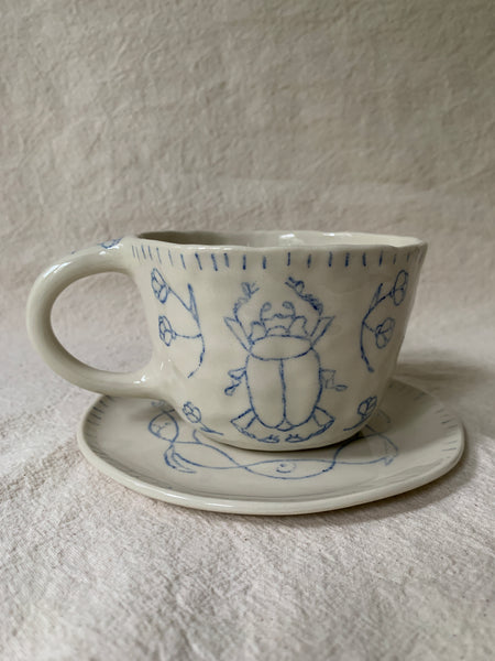 Tasse à thé "Le chant du coléoptère"