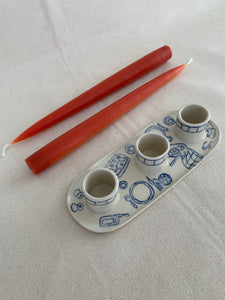 Bougeoir triple "Passe-moi le beurre"