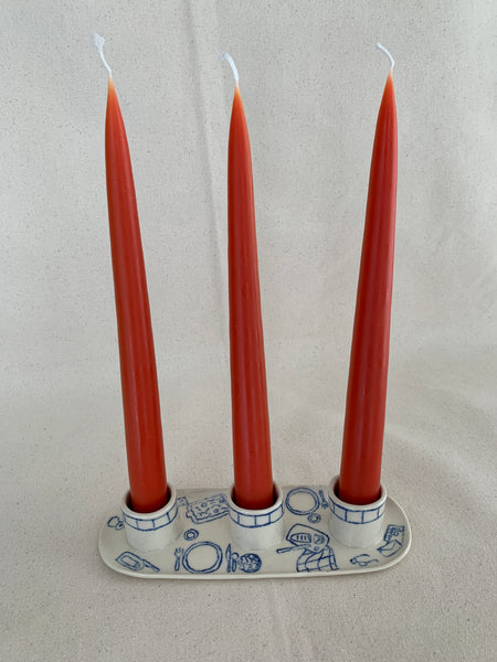 Bougeoir triple "Passe-moi le beurre"