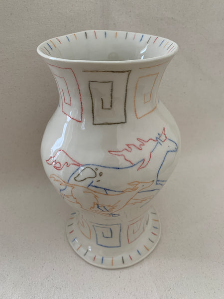 Vase "Rejoins-moi près du puit aux libellules"