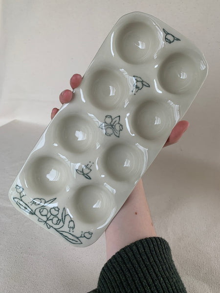 Plateau à œufs petits bleuets